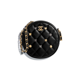 Chanel clutch with chain Lambskin & Gold-Tone Metal A81620 black