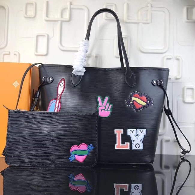 Louis Vuitton Neverfull Epi Leather MM M54185 black