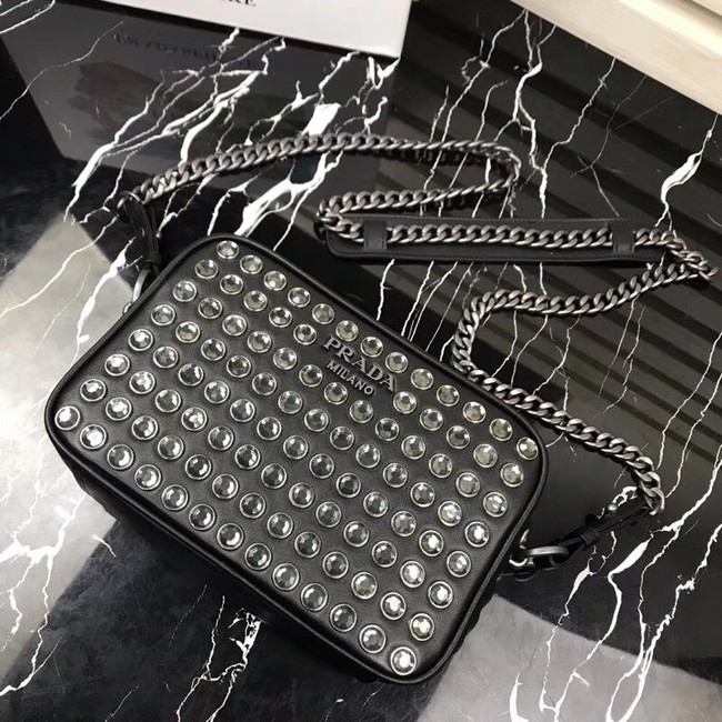 Prada Diagramme bag with crystals 1BH103 black