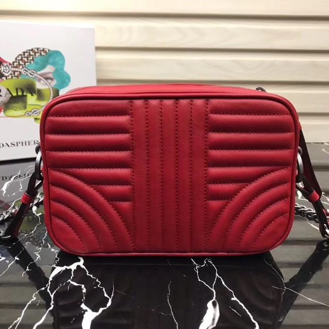 Prada Diagramme bag with crystals 1BH103 red