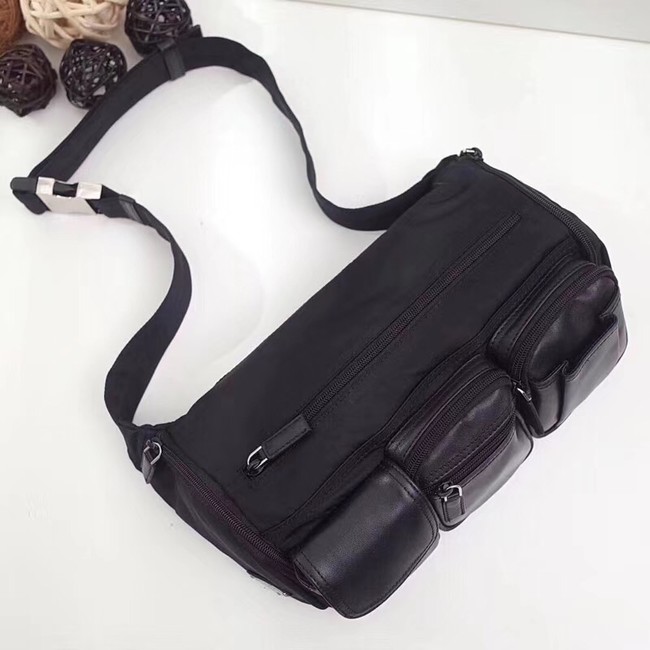 Prada Nylon and leather belt bag VA0258 black
