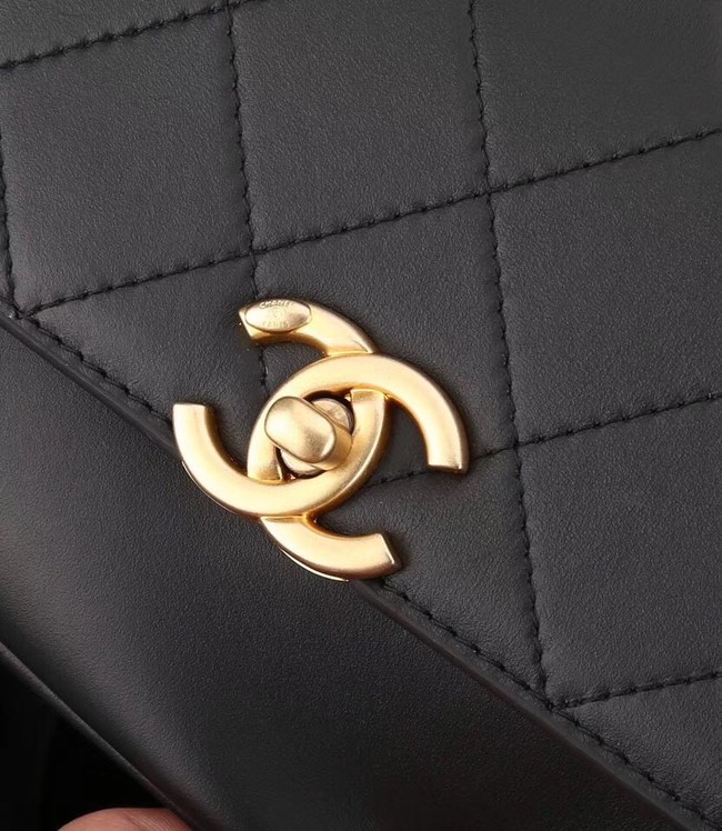 Chanel flap bag Calfskin & Gold-Tone Metal A57552 black