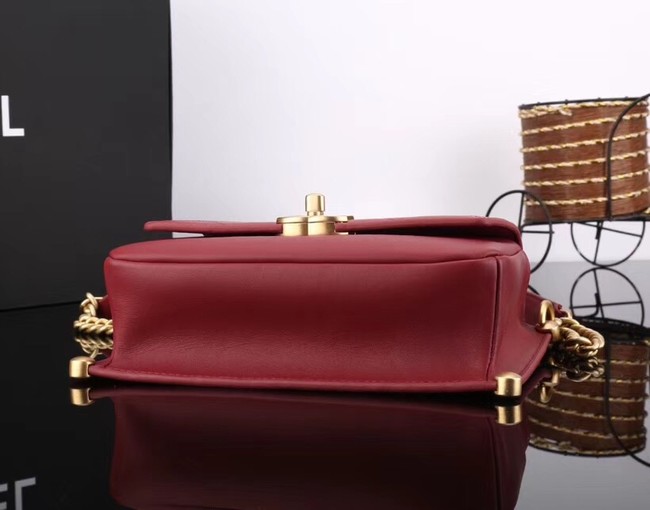 Chanel flap bag Calfskin & Gold-Tone Metal A57552 red