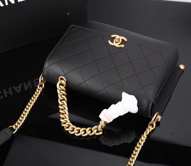 Chanel flap bag Calfskin & Gold-Tone Metal A57553 black