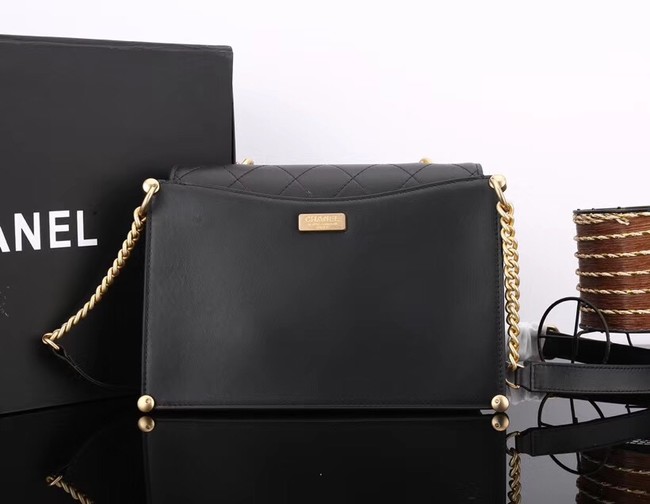 Chanel flap bag Calfskin & Gold-Tone Metal A57553 black