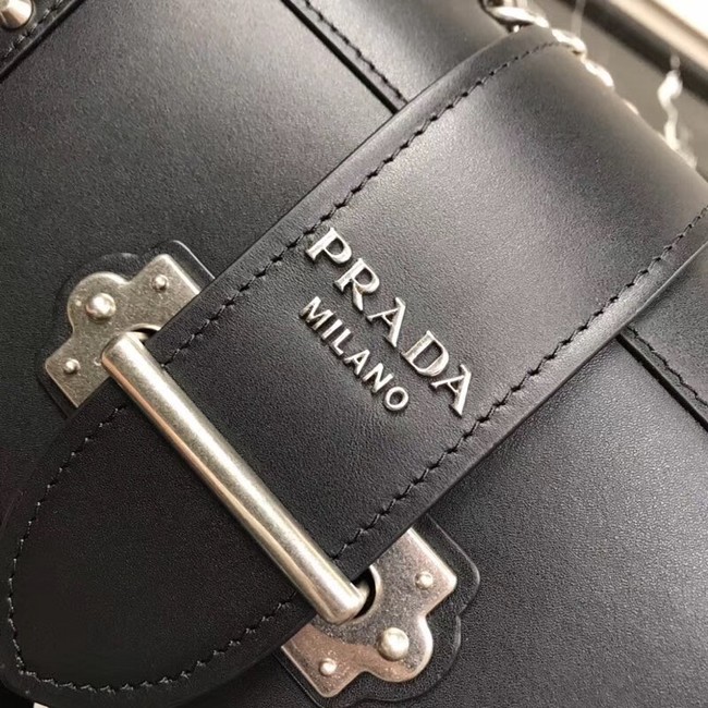 Prada Cahier studded leather bag 1BD045-1 black