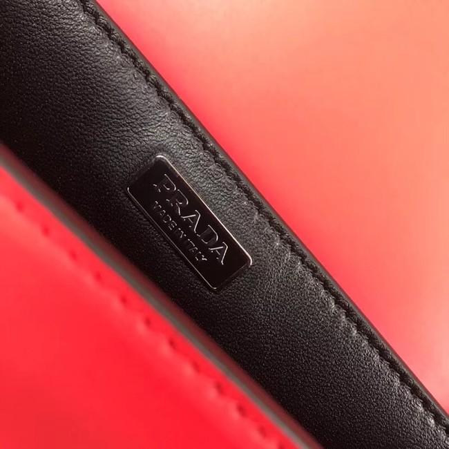 Prada Cahier studded leather bag 1BD045-1 red&black