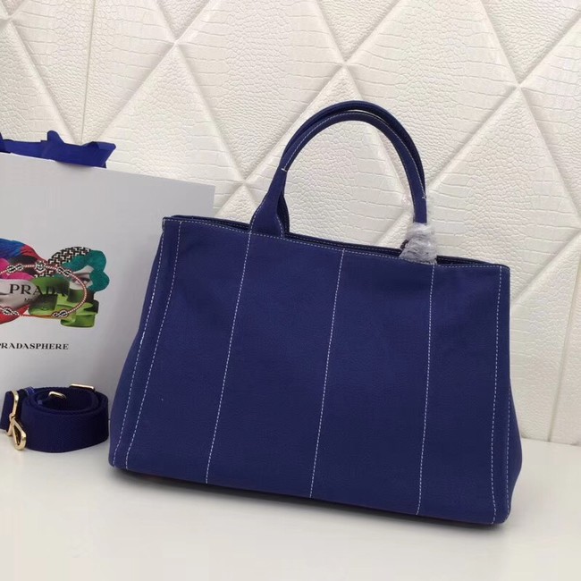 Prada Fabric Printed Tote BN2439 blue