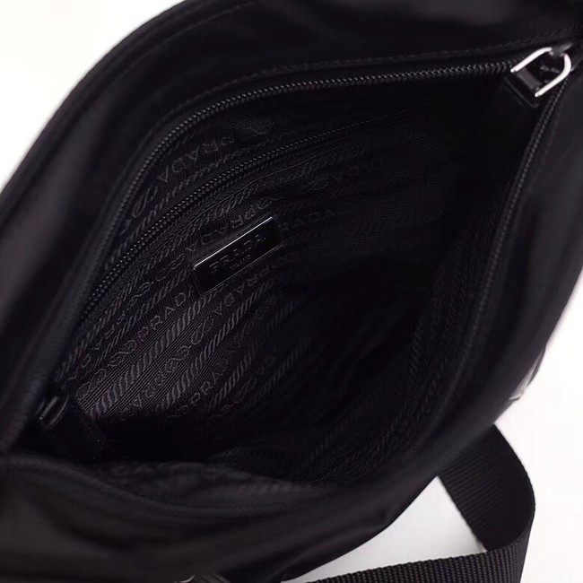 Prada Nylon and leather shoulder bag BT0741 black