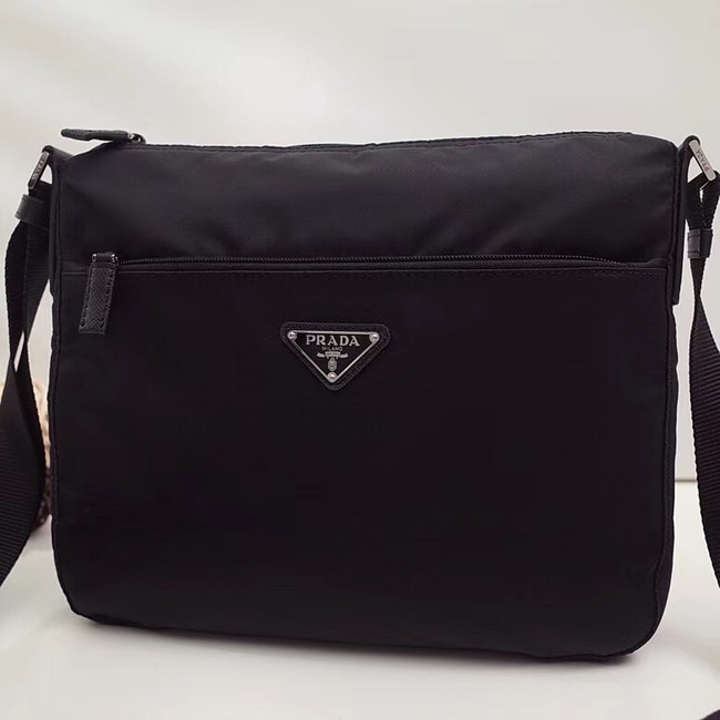 Prada Nylon and leather shoulder bag BT0421 black