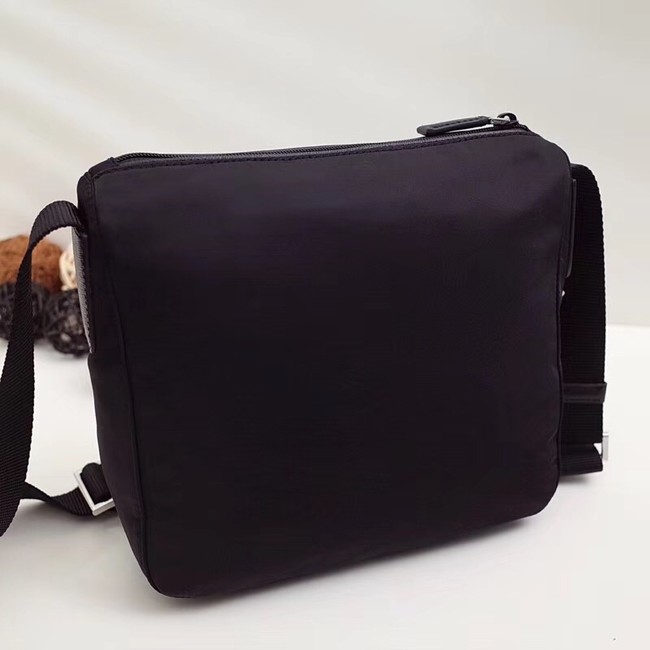 Prada Nylon and leather shoulder bag BT0909 black