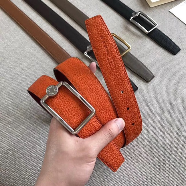 Hermes Quizz belt buckle & Reversible leather strap 32 mm H0739 Orange