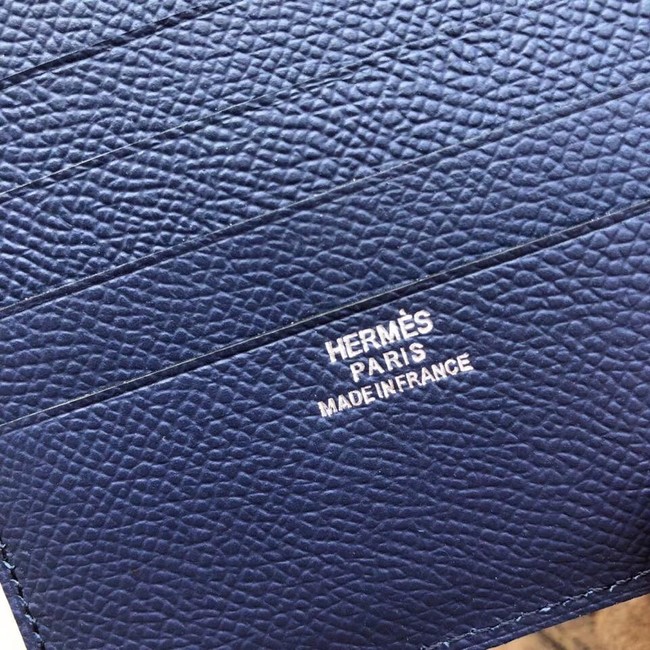 Hermes espom leather Wallet H2296 blue