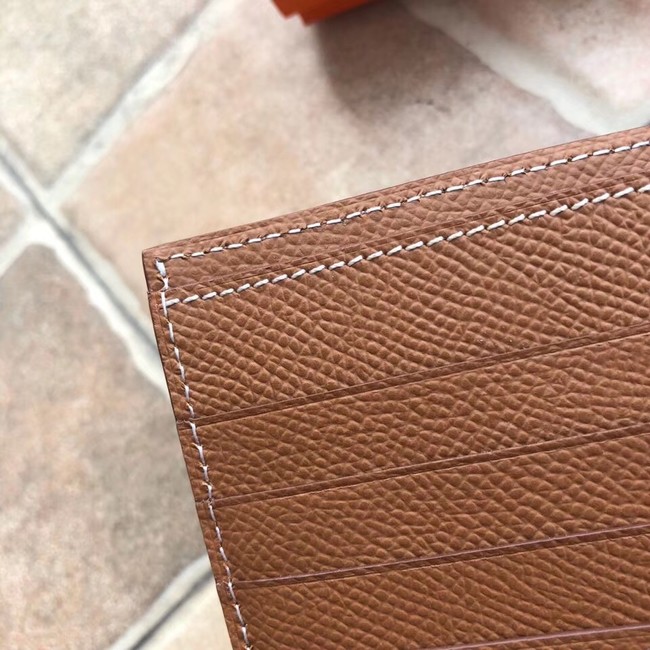 Hermes espom leather Wallet H2296 brown