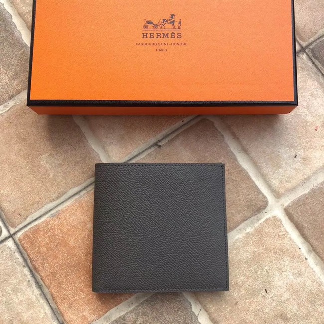 Hermes espom leather Wallet H2296 dark grey