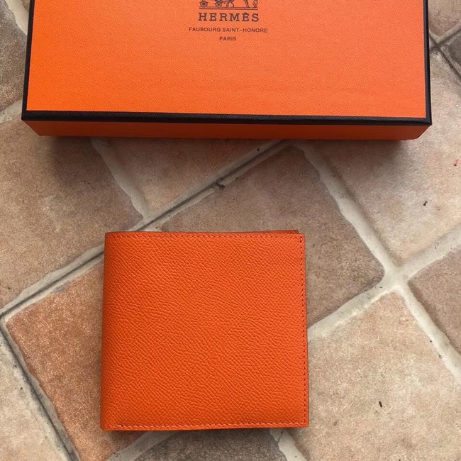 Hermes espom leather Wallet H2296 orange