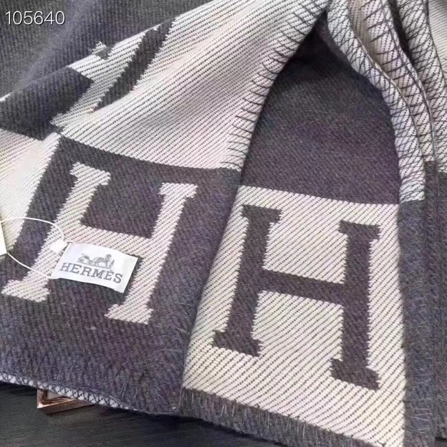 Hermes lambswool & cashmere & Blanket Shawl 71152 grey