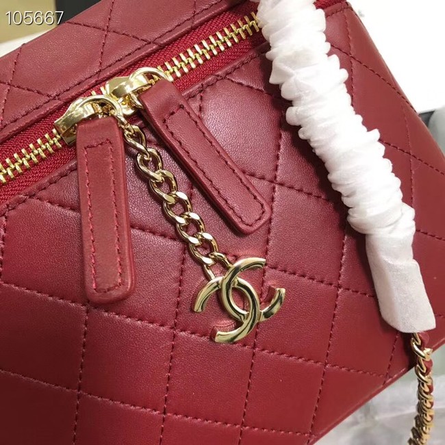 Chanel vanity case A57343 red