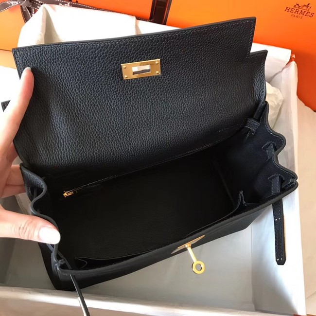 Hermes original Togo leather kelly bag KL320 black