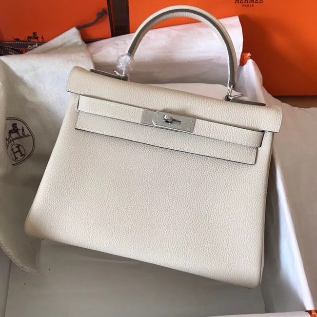 Hermes original Togo leather kelly bag KL320 cream