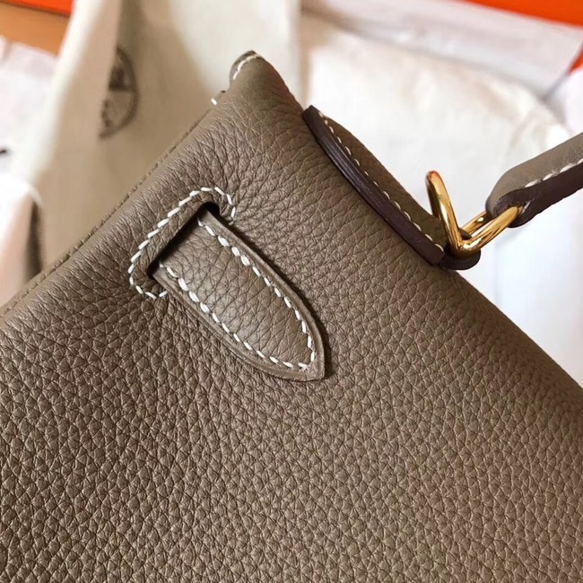 Hermes original Togo leather kelly bag KL320 dark grey