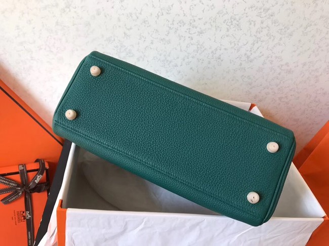 Hermes original Togo leather kelly bag KL320 green