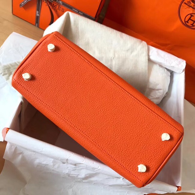 Hermes original Togo leather kelly bag KL320 orange