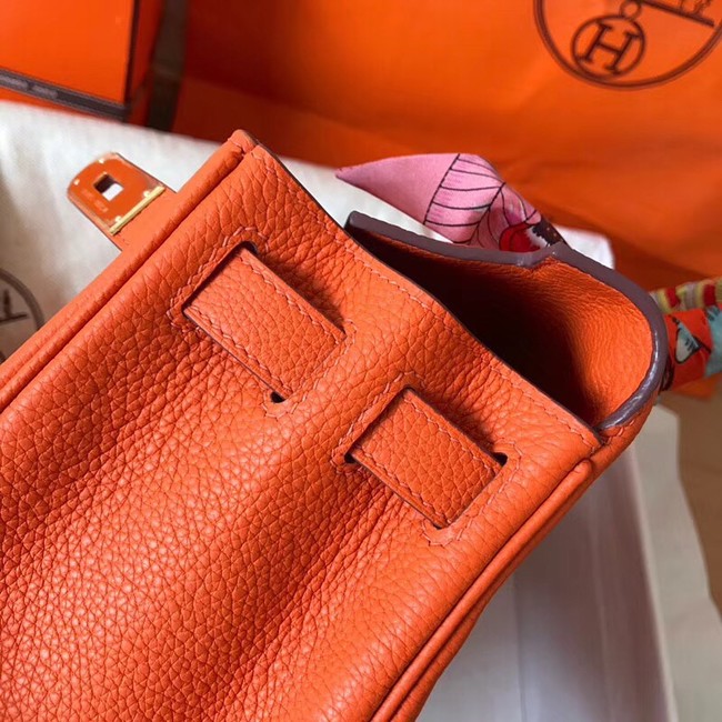 Hermes original Togo leather kelly bag KL320 orange