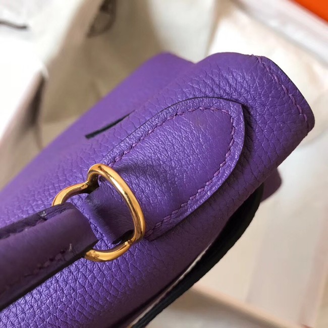 Hermes original Togo leather kelly bag KL320 purple