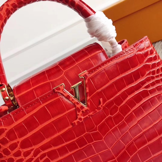 Louis vuitton original crocodile CAPUCINES PM M94587 red