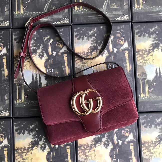 Gucci Arli small shoulder bag 550129 Burgundy suede