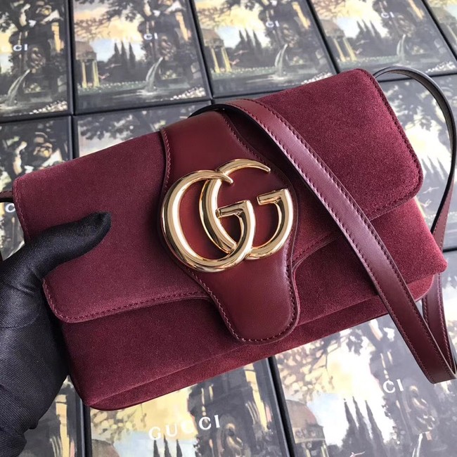 Gucci Arli small shoulder bag 550129 Burgundy suede