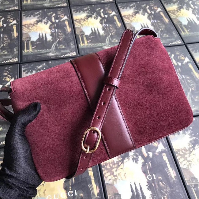 Gucci Arli small shoulder bag 550129 Burgundy suede