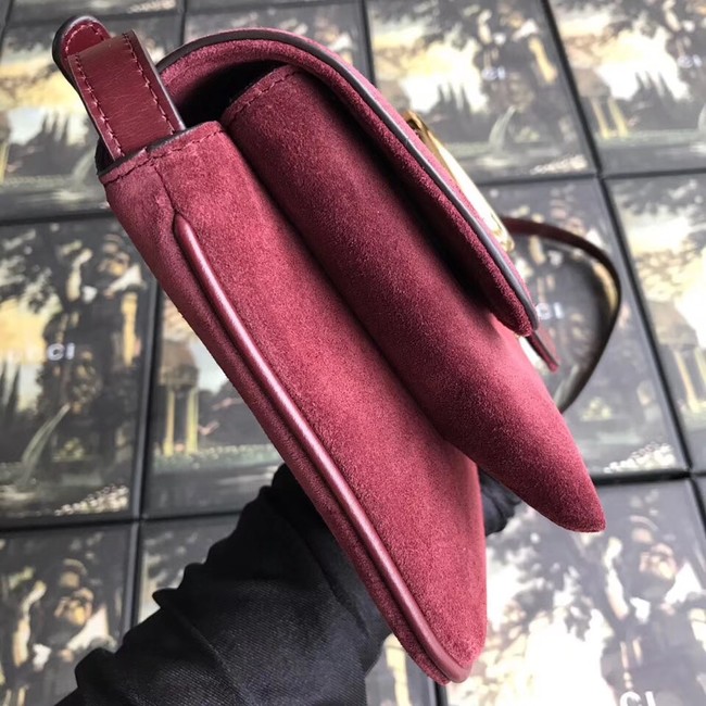 Gucci Arli small shoulder bag 550129 Burgundy suede