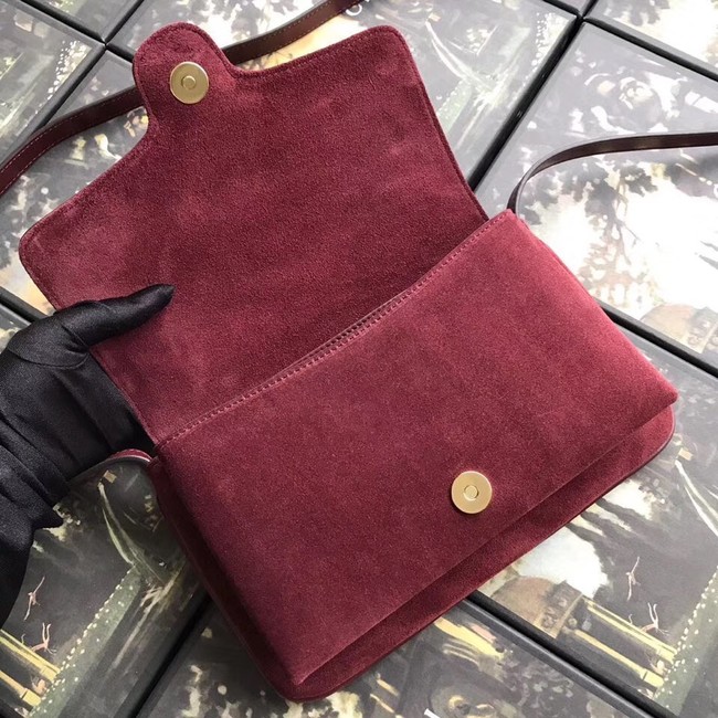 Gucci Arli small shoulder bag 550129 Burgundy suede