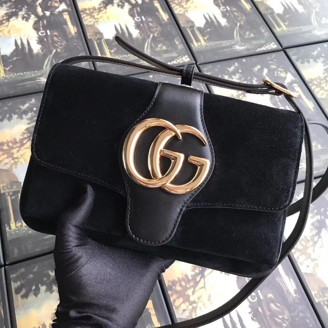 Gucci Arli small shoulder bag 550129 black suede