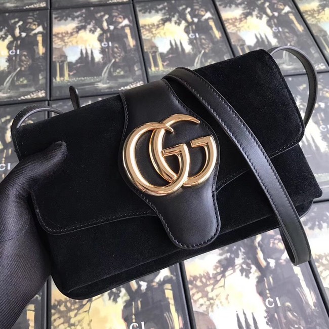 Gucci Arli small shoulder bag 550129 black suede