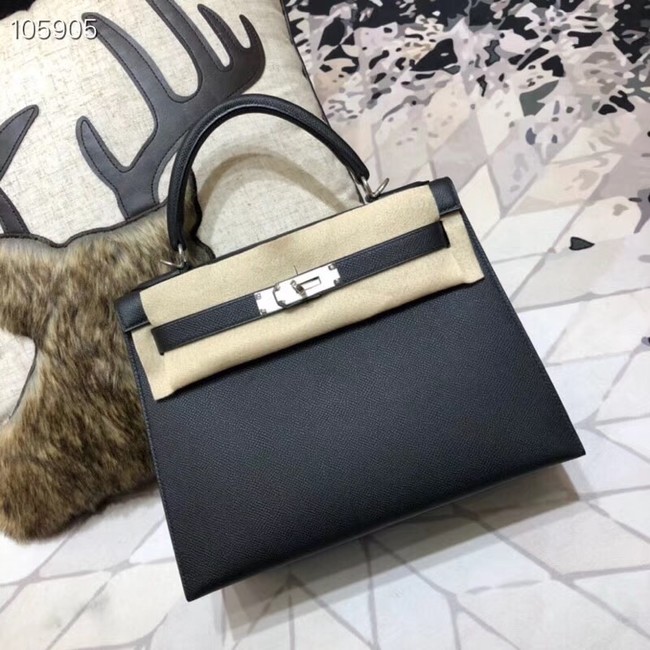 Hermes original Kelly Epsom Leather KL32 black