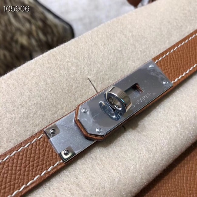 Hermes original Kelly Epsom Leather KL32 brown