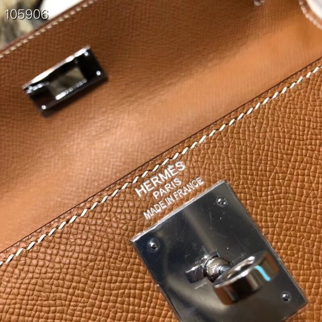 Hermes original Kelly Epsom Leather KL32 brown