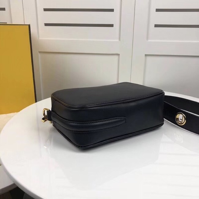 Fendi MINI CAMERA CASE Black leather bag 8BS019A