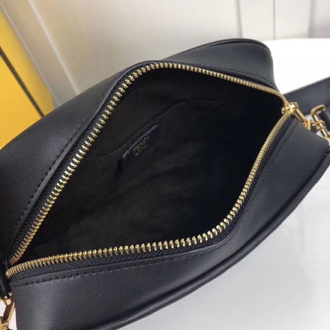 Fendi MINI CAMERA CASE Black leather bag 8BS019A