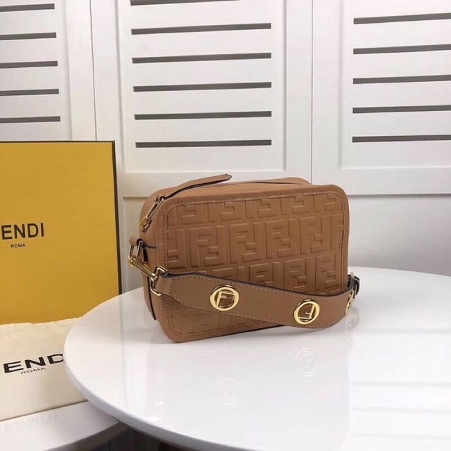 Fendi MINI CAMERA CASE leather bag 8BS019A apricot