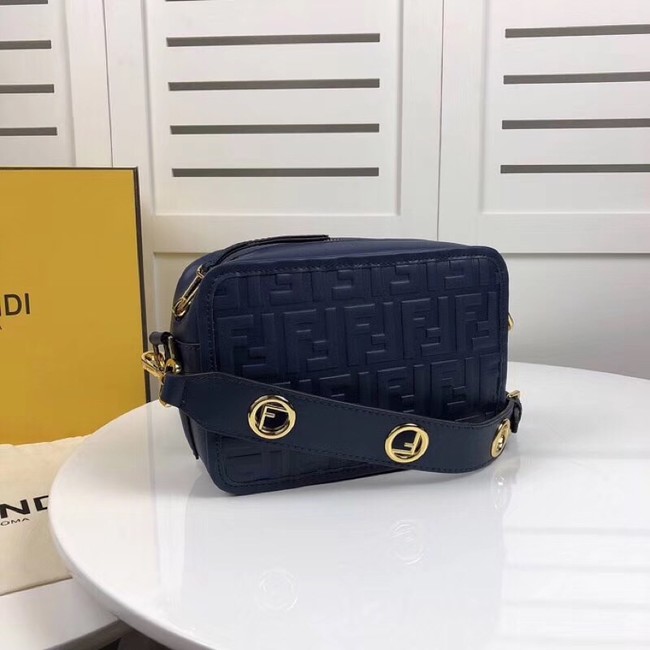 Fendi MINI CAMERA CASE leather bag 8BS019A blue