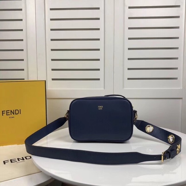 Fendi MINI CAMERA CASE leather bag 8BS019A blue