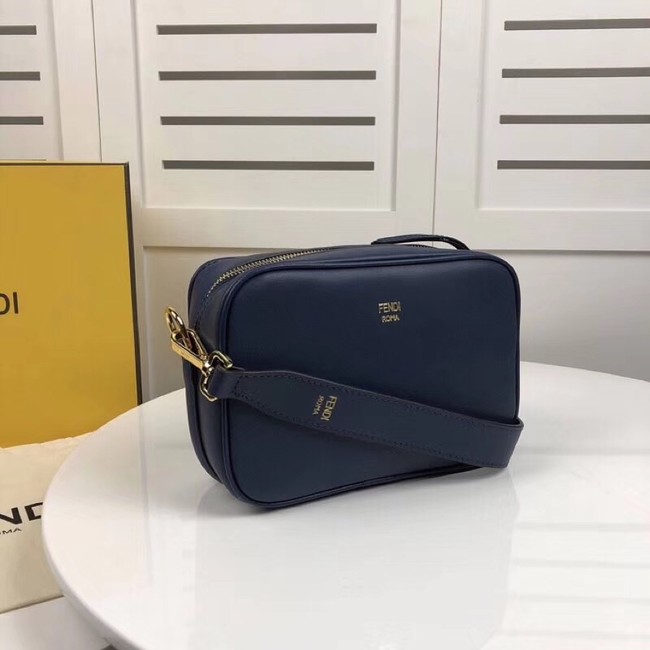 Fendi MINI CAMERA CASE leather bag 8BS019A blue