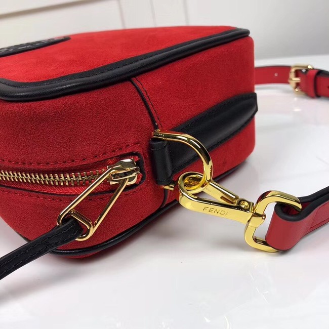 Fendi MINI CAMERA CASE suede bag 8BS019A red