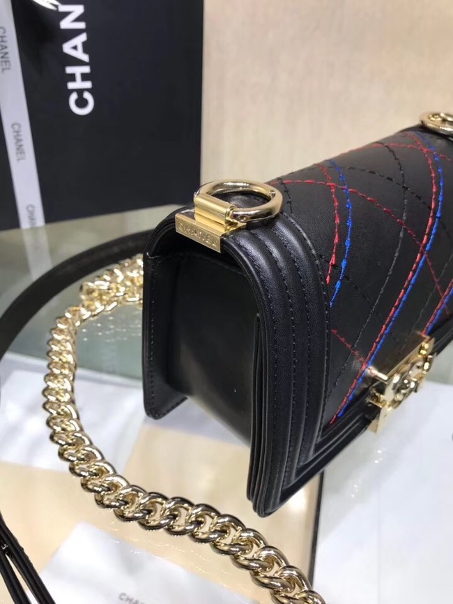 Chanel Leboy Original Calfskin leather Shoulder Bag K67085 black & Gold-Tone Metal
