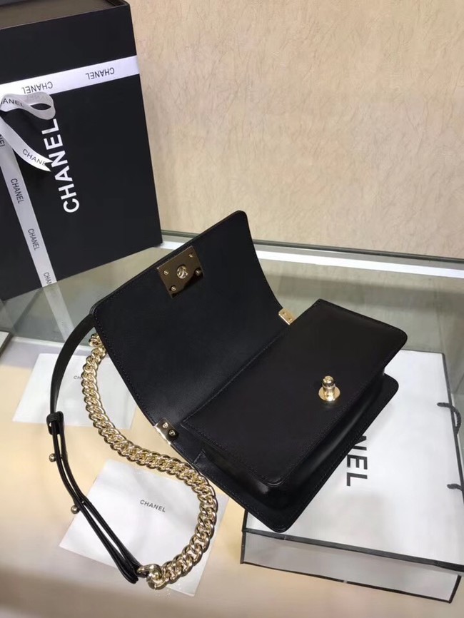 Chanel Leboy Original Calfskin leather Shoulder Bag K67085 black & Gold-Tone Metal
