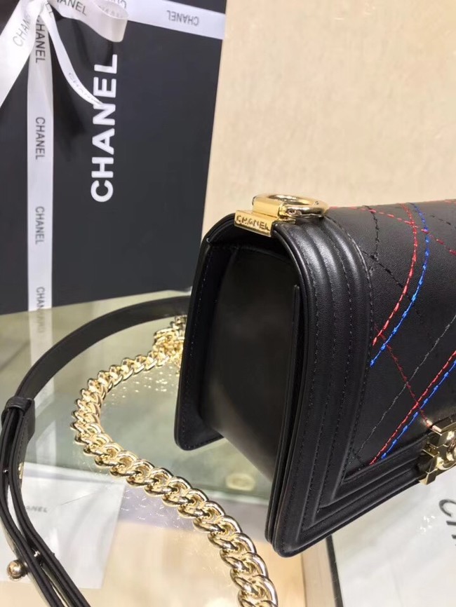 Chanel Leboy Original Calfskin leather Shoulder Bag K67086 black & Gold-Tone Metal